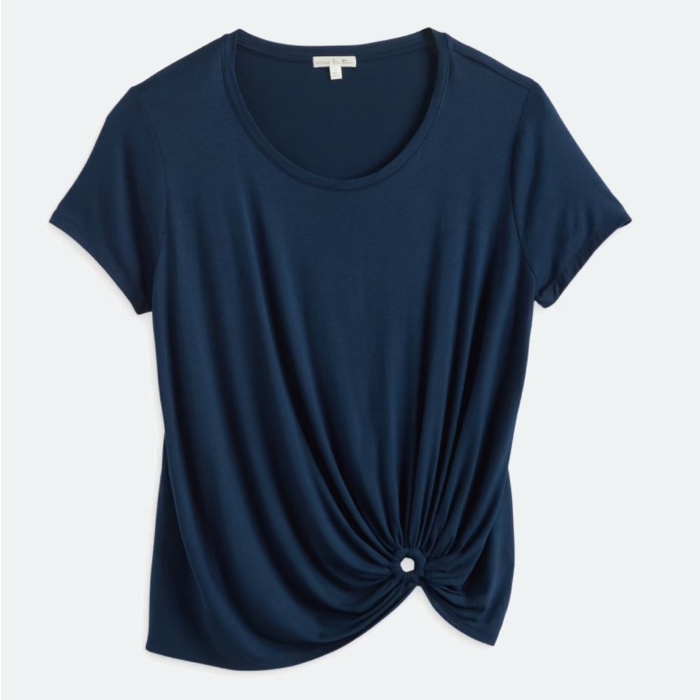 Nine Britton Dark Blue Knot Detail Tee